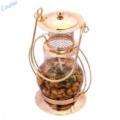 Golden Lantern Glass Candle Stand
